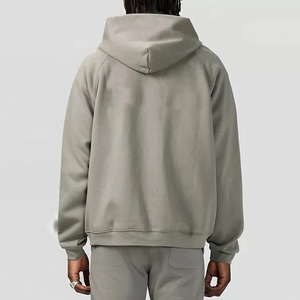 Sweat à capuche zippé à manches raglan en éponge française de haute qualité Sweat à capuche zippé en coton polaire brodé sur mesure Sweat à capuche zippé - Product Image 3