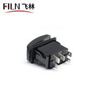 Interrupteur à bascule étanche 12V 24V pour voiture, bateau, camion, marine, SPST, 5 broches, marche-arrêt, avec double barre lumineuse LED