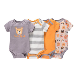 Body Estivo a Maniche Corte in Cotone per Neonati, Prezzo all'Ingrosso, Set di 3 Pezzi per Bambini 0-1 Anno - Product Image 2