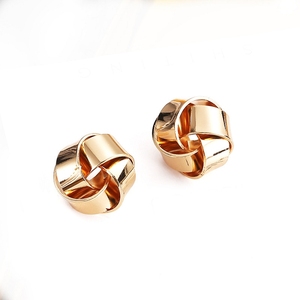 Csja — boucles d'oreilles <span class=keywords><strong>G335</strong></span> de couleur or, bijoux classique torsadé, nœud d'amour, boucles d'oreilles à clous pour femmes, Simple et géométrique - Product Image 6