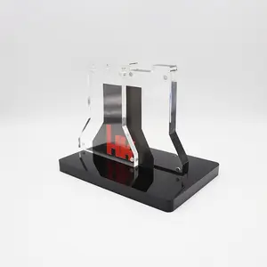 Custom acrylic display stand table signs logo sign paper holder with card holder personal card holder business card