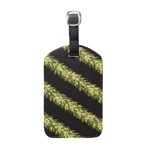 Puakenikeni Flower Print PU Luggage <b>Tag</b> Custom Logo Travel Hotel <b>Suitcase</b> Card Holder for Airport Baggage Plastic Luggage <b>Tags</b> - Product Image 1