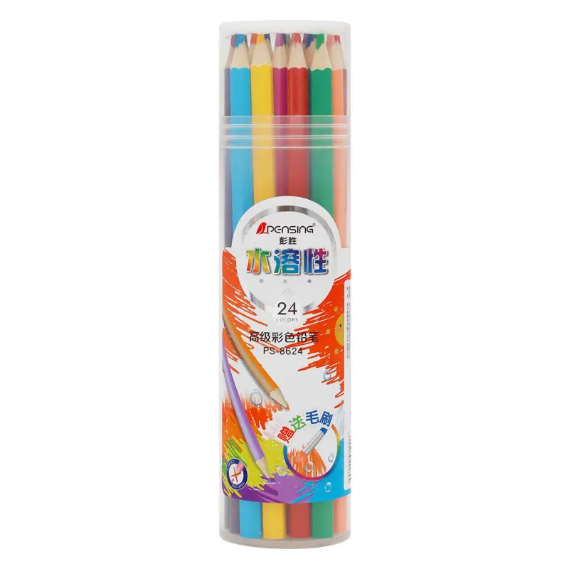 Vendita diretta in fabbrica matita colorata professionale 24 colori cancellabile set di matite colorate solubili in acqua