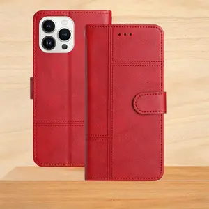 Business Leather Phone Case For Iphone 15 14 13 12 11 Pu Wallet Flip Mobile Phone Bags For Iphone 15 Pro Max