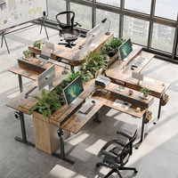 Escritorio Eléctrico Reversible en Forma de L de 63 Pulgadas con Soporte para Computadora, Escritorio Esquinero Grande con Altura Ajustable para Oficina en Casa