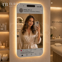 Miroir mural LED personnalisé TURRI pour salon de beauté, studio de beauté, avec fonction selfie et photo pour les réseaux sociaux