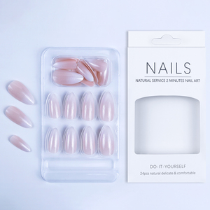 Lot <span class=keywords><strong>de</strong></span> 24 <span class=keywords><strong>Faux</strong></span> Ongles Brillants Amande à Coller, Prêts à l'Emploi en ABS, avec Boîte d'Emballage Personnalisée pour Doigts - Product Image 4