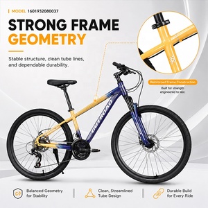 Vélo de montagne en aluminium Jingyu 26 pouces, <span class=keywords><strong>VTT</strong></span> personnalisé à vitesse variable pour adultes avec suspension intégrale, amortissement et frein à disque hydraulique - Product Image 3