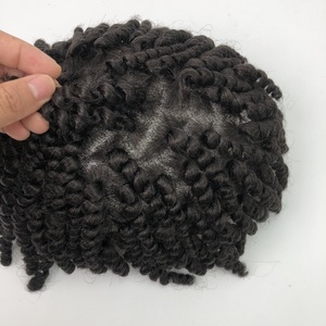 EMEDA afro kinky <span class=keywords><strong>twist</strong></span> crochet tresses cheveux toupet pour <span class=keywords><strong>homme</strong></span> pièce de cheveux système de remplacement de patch - Product Image 3