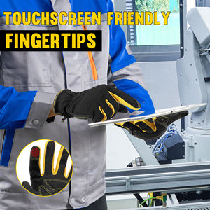 Sarung Tangan Kerja Mekanik Anti Getaran, Ringan, Bernapas, Berbusa, Dilengkapi Pelindung Layar Sentuh, Siap Kirim, Warna Kuning - Product Image 3