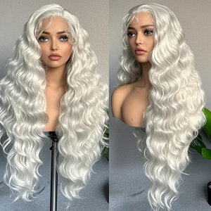 Perruques blondes sans colle en cheveux humains avec dentelle frontale pour femmes blanches, 4x4/13x4 Remy 4C Baby Edges, perruque à cordon <span class=keywords><strong>de</strong></span> serrage, couleur sel et poivre, petit bonnet - Product Image 4