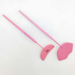 Eyelash Makeup <b>Mirror</b> with Long Handle <b>Moon</b> Lip Shape Design 3X Magnification Stainless Steel Custom Color - Product Image 4