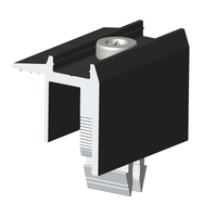 Collier de serrage intermédiaire rapide anodisé noir pour système de montage photovoltaïque, rail de fixation pour panneaux solaires