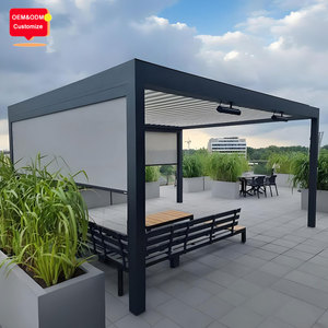 Bioclimatic Wall Mounted Pergola Louvers Custom Aluminum Motorised Pergola System to Cover a <strong>Terrace</strong> Area - Product Image 5