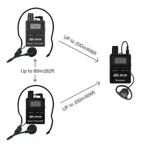 Digital UHF 2.4G full duplex bidirezionale radio whisper tour guide system per il museo