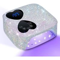 Lampe à ongles UV LED de luxe 80W avec strass - Séchoir à ongles professionnel pour vernis gel - Outil de salon haute puissance avec capteur intelligent