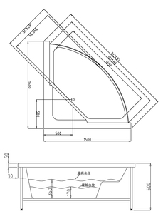 Jaccuzzis en acrylique blanc Égouttoir de baignoire de massage d'angle à LED autoportant intérieur/extérieur pour hôtels villas salles de bain - Product Image 2