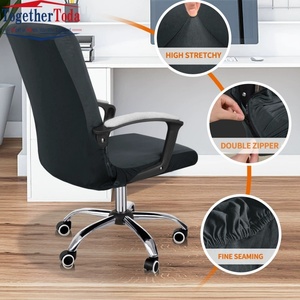 Silla de Oficina Ejecutiva Ergonómica Moderna, Económica, de Tela Negra, Giratoria, con Base de Acero Inoxidable - Product Image 2