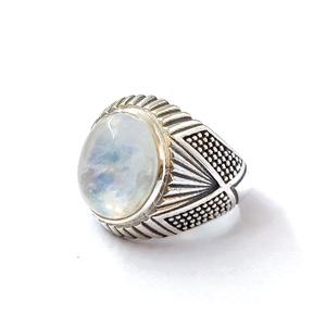 Bague en pierre de lune, argent sterling 925, bague en pierre précieuse, collection artisanale de pierres de lune, bagues fines, bijoux en argent, prix de gros - Product Image 3