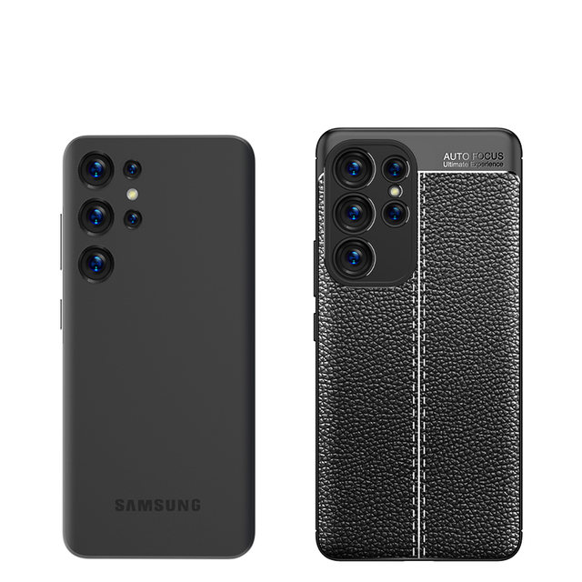 Hot Funda Protectora  Telefon Movil TPU Litchi Grain Leather Phone Case for Samsung S24 S24 Plus S24 Ultra S23 S22 A54 A34 A24