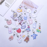 Porte-clés et aimant de réfrigérateur personnalisés en acrylique, motif dessin animé, mignons, transparents, en plastique, pour loisirs créatifs