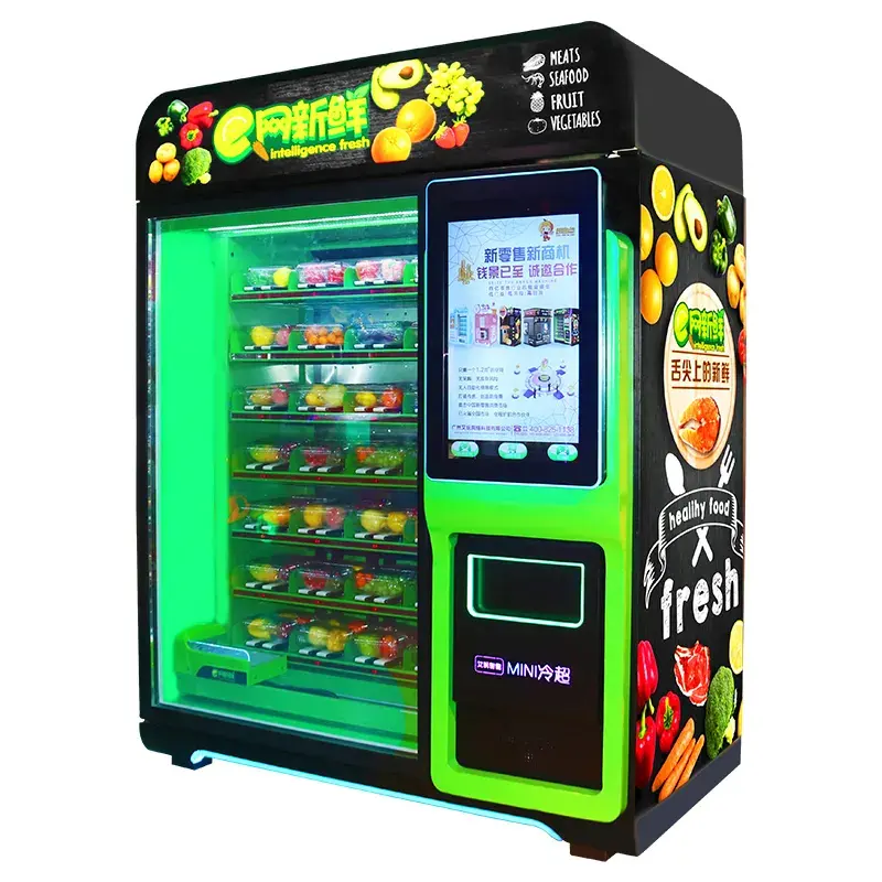 2023 Vegetable Fresh Fruit Egg Elevator Vending Machine 32 Inch Touch Screen Vending Machine For Malls And Supermarkets