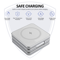 Chargeur sans fil magnétique pliable 15W, station de charge rapide 3 en 1 pour appareils Apple, support de charge pliable pour voyage