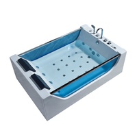 Bain à remous autoportant en acrylique pour intérieur, avec cascade, spa, massage et télécommande informatisée