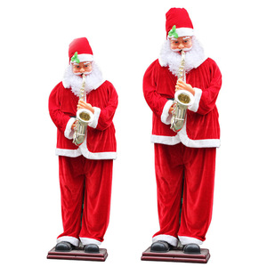 Papá Noel Eléctrico de 1.8 M con Saxofón, Escena Musical, Adorno de Bienvenida para Centros Comerciales, Adorno Musical Navideño - Product Image 5