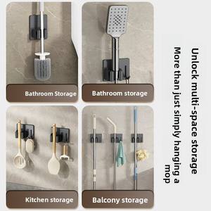 <span class=keywords><strong>Support</strong></span> de rangement <span class=keywords><strong>pour</strong></span> balai et serpillière en acier inoxydable durable <span class=keywords><strong>pour</strong></span> salle de bain, sans perforation - Product Image 3