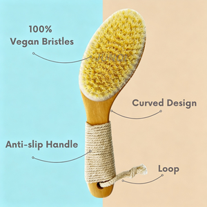 Brosse corporelle en bois personnalisable avec logo, pour brossage à sec, à poils naturels végétaliens, pour drainage lymphatique, exfoliation et massage anti-cellulite - Product Image 3