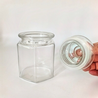 Petit pot de stockage en verre transparent avec couvercle usine vente en gros ménage thé sec grains de café récipient alimentaire