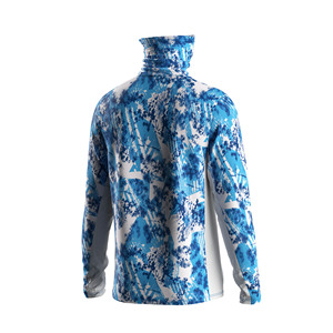 Chemise de kayak de pêche ventilée pour homme avec protection UV, couvre-visage souple, côtés en maille, coutures renforcées légères pour pêcheur et motard - Product Image 2