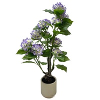 Haute Qualité Real Touch Hortensia Fleurs Artificielles Peint Latex En Vrac En Gros pour La Maison Hôtel Décoration Faux Plantes Pot