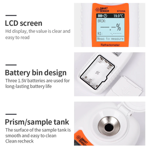 เครื่องวัดความหวานแบบดิจิตอลความแม่นยำสูง 0~35% เครื่องวัดน้ำตาลผลไม้แบบเบรกซ์ เหมาะสำหรับการทดสอบหลายประเภท - Product Image 5