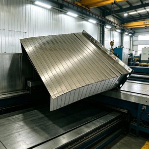 Protector <span class=keywords><strong>de</strong></span> Máquina CNC Yodel, Tipo Fuelle Plegable <span class=keywords><strong>de</strong></span> Montaje Vertical con 3 Láminas, para Aplicaciones en Espacios Limitados - Product Image 1