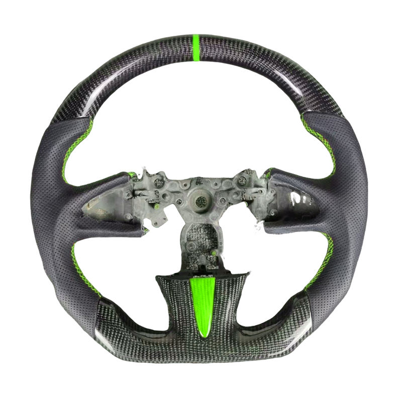 คาร์บอนไฟเบอร์ + หนังแบบมีรูพรุน + เย็บลายสีเขียว