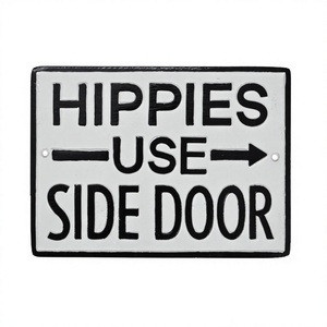 Letrero Decorativo de Pared con Diseño de Puerta Lateral para Hippies, Letreros Personalizados de Hierro Fundido, Placa Decorativa de Metal de Hierro Fundido, Artículos de Decoración para el Hogar - Product Image 1