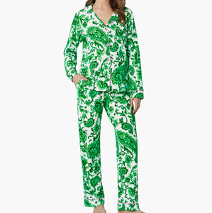 Conjunto de Pijamas Personalizadas de Manga Larga <span class=keywords><strong>para</strong></span> el Día de <span class=keywords><strong>la</strong></span> Madre, Elegantes Pijamas con Estampado y Cuello Camisero <span class=keywords><strong>para</strong></span> Mujer, Conjunto de Ropa de <span class=keywords><strong>Dormir</strong></span> de Algodón - Product Image 1