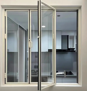 Porte coulissante pliante à double ouverture en aluminium, design à quatre volets, installation facile pour salons, balcons extérieurs, jardins et villas - Product Image 4