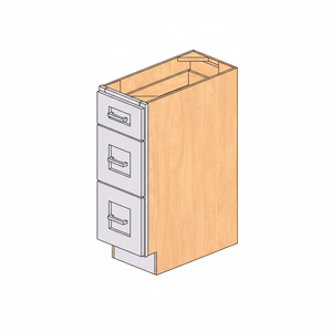 Armoire de cuisine Sunique Sydney White Shaker, base, 12 po de largeur, 24 po de profondeur, 34-1/2 po de hauteur, 3 tiroirs, design moderne - Product Image 1