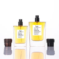 Vente en gros de flacons de parfum en verre vides de 30 ml et 50 ml avec vaporisateur à pompe, design vintage de luxe, couvercle noir avec boîte