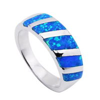 Bague de fiançailles en argent sterling 925 avec opale de laboratoire géométrique irrégulière sertie à griffes – Grande vente