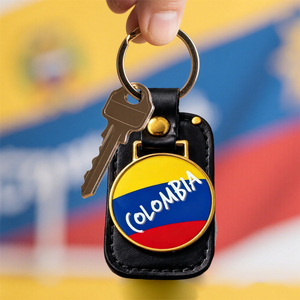 Llavero de Cuero Personalizado con Diseño de Colombia, Elegante y Duradero, Adorno para Bolso, Coleccionables, Se Aceptan Pedidos Pequeños - Product Image 5