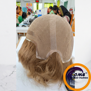 Perruque en cheveux humains Remy pour hommes, entièrement en dentelle, base suisse française, pré-épilée, nœuds blanchis, ligne de cheveux naturelle - Product Image 1