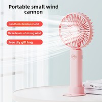 Ventilateur de table rechargeable personnalisé avec logo, mini-refroidisseur d'air portable pour bureau et extérieur, ventilateur à main avec base