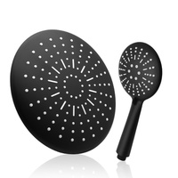 Douche à main ABS noire mate à 3 modes de pulvérisation, logo personnalisé, vente en gros directe d'usine
