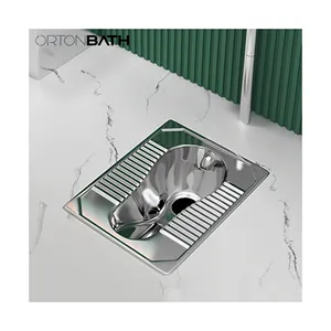 ORTONBATH commercial stainless steel piss wc squatting pan toilet squat wc pan for prison train commerical area