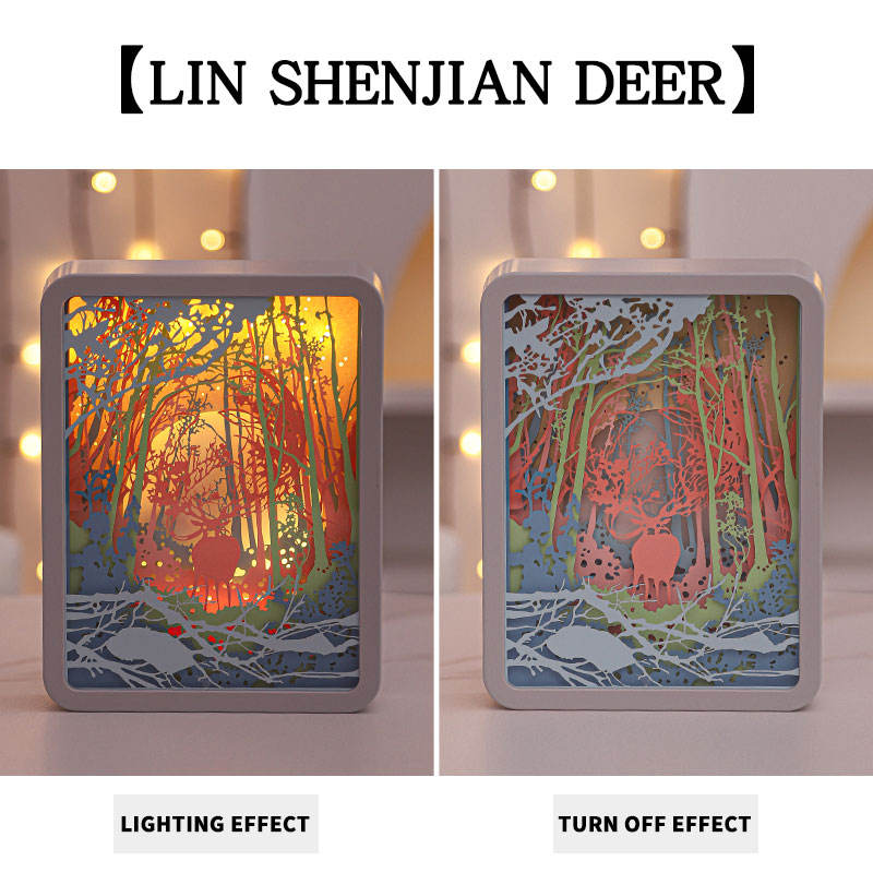 Papel de color "Observando un ciervo en el bosque profundo".