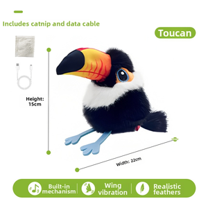 Juguete Interactivo para Gatos con Simulación de Pájaro, Pájaro de Peluche Electrónico con Sonidos y Vibraciones, Varita Automática de Juego Independiente para Gatos de Interior - Product Image 6